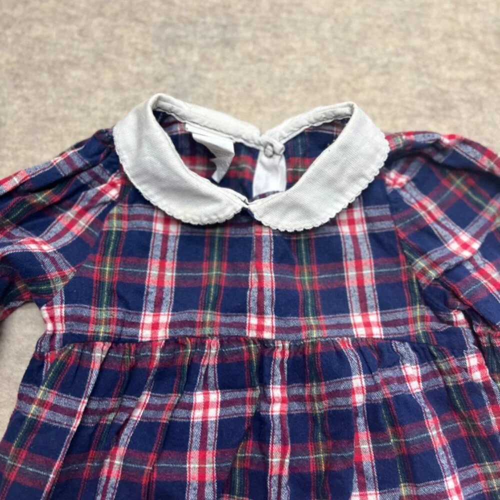 Carter's Plaid Dress Peter Pan Collar Long Sleeve 4T Peasant Classic Cottage - Picture 2 of 9
